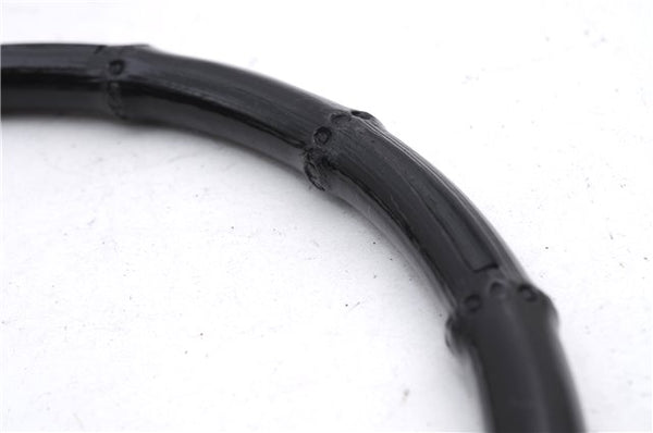 Authentic GUCCI Bamboo Shoulder Hand Bag Purse Suede Leather 0013739 Black 2761E