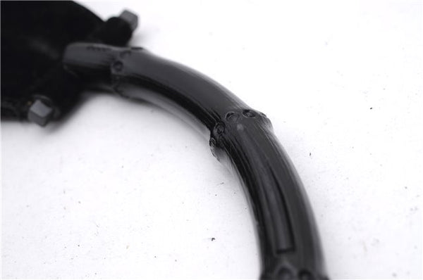 Authentic GUCCI Bamboo Shoulder Hand Bag Purse Suede Leather 0013739 Black 2761E