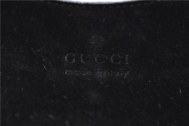 Authentic GUCCI Bamboo Shoulder Hand Bag Purse Suede Leather 0013739 Black 2761E