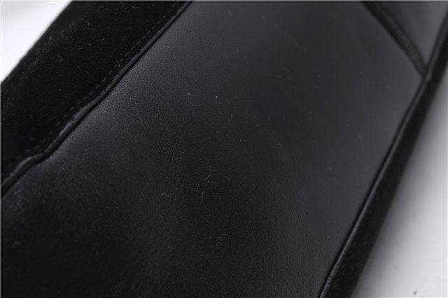 Authentic GUCCI Bamboo Shoulder Hand Bag Purse Suede Leather 0013739 Black 2761E