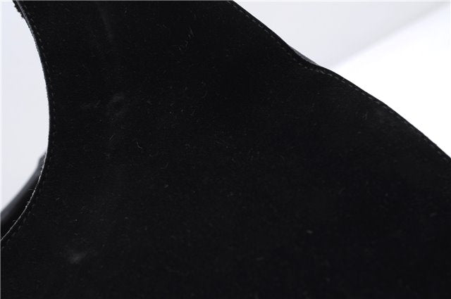 Authentic GUCCI Bamboo Shoulder Hand Bag Purse Suede Leather 0013739 Black 2761E