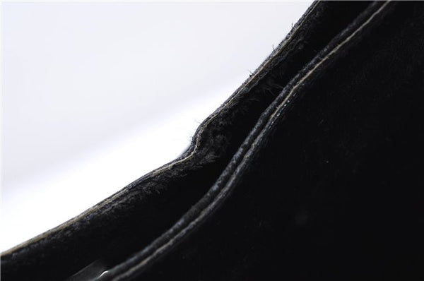 Authentic GUCCI Bamboo Shoulder Hand Bag Purse Suede Leather 0013739 Black 2761E