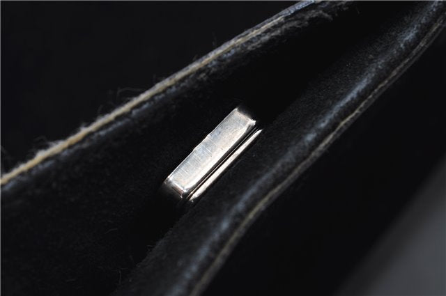 Authentic GUCCI Bamboo Shoulder Hand Bag Purse Suede Leather 0013739 Black 2761E