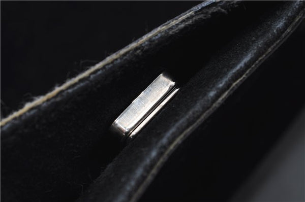 Authentic GUCCI Bamboo Shoulder Hand Bag Purse Suede Leather 0013739 Black 2761E