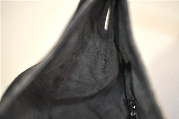 Authentic GUCCI Bamboo Shoulder Hand Bag Purse Suede Leather 0013739 Black 2761E