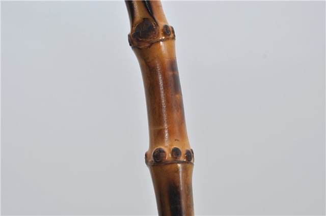 Authentic GUCCI Bamboo Vintage Hand Tote Bag Suede Leather Khaki Green 2762E