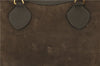 Authentic GUCCI Bamboo Vintage Hand Tote Bag Suede Leather Khaki Green 2762E