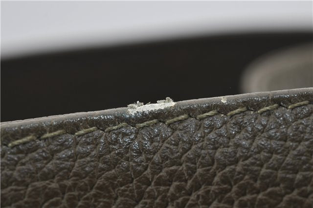 Authentic GUCCI Bamboo Vintage Hand Tote Bag Suede Leather Khaki Green 2762E