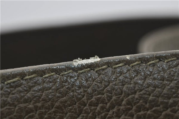 Authentic GUCCI Bamboo Vintage Hand Tote Bag Suede Leather Khaki Green 2762E