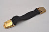 Authentic CHANEL Vintage Logo Arm Band Rubber Black 2762I