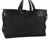 Authentic GUCCI Vintgae Tote Hand Bag Purse GG Canvas Leather 106251 Black 2763E