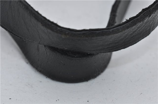 Authentic GUCCI Vintgae Tote Hand Bag Purse GG Canvas Leather 106251 Black 2763E