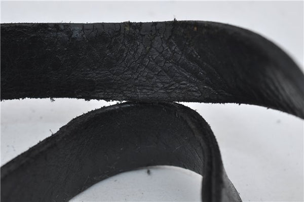 Authentic GUCCI Vintgae Tote Hand Bag Purse GG Canvas Leather 106251 Black 2763E