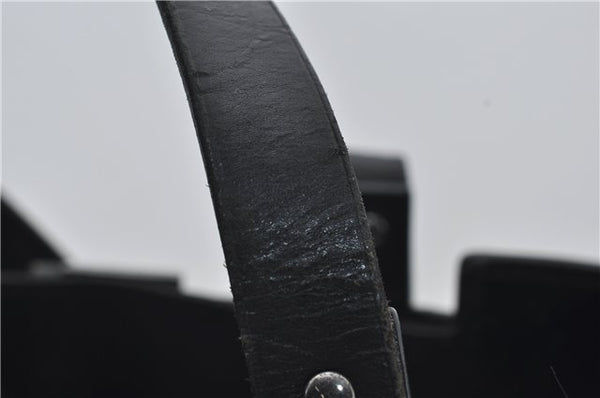 Authentic GUCCI Vintgae Tote Hand Bag Purse GG Canvas Leather 106251 Black 2763E