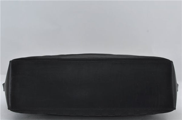 Authentic GUCCI Vintgae Tote Hand Bag Purse GG Canvas Leather 106251 Black 2763E