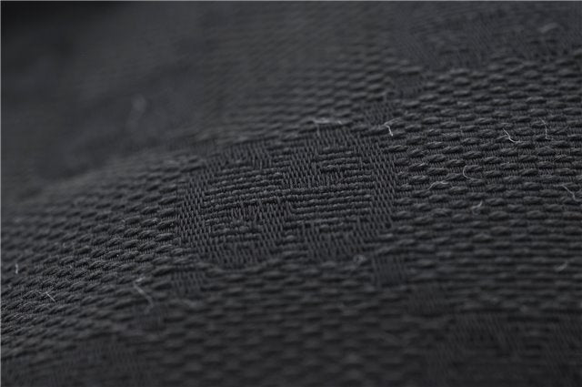 Authentic GUCCI Vintgae Tote Hand Bag Purse GG Canvas Leather 106251 Black 2763E