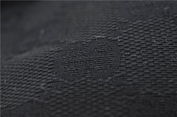 Authentic GUCCI Vintgae Tote Hand Bag Purse GG Canvas Leather 106251 Black 2763E