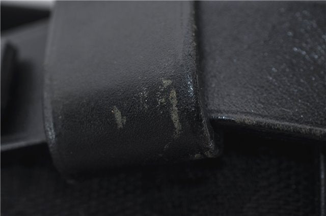 Authentic GUCCI Vintgae Tote Hand Bag Purse GG Canvas Leather 106251 Black 2763E