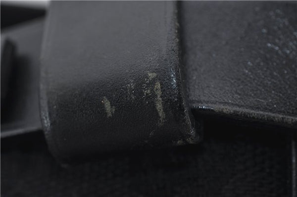 Authentic GUCCI Vintgae Tote Hand Bag Purse GG Canvas Leather 106251 Black 2763E