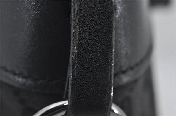 Authentic GUCCI Vintgae Tote Hand Bag Purse GG Canvas Leather 106251 Black 2763E