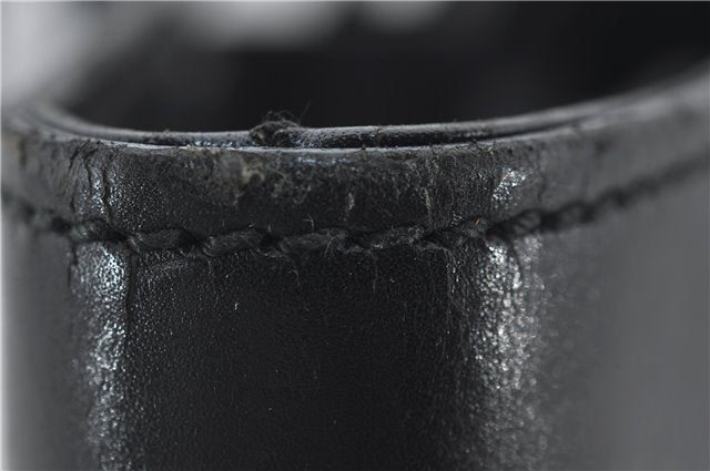 Authentic GUCCI Vintgae Tote Hand Bag Purse GG Canvas Leather 106251 Black 2763E