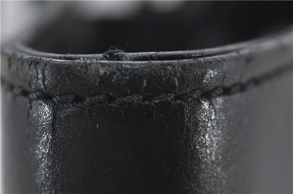 Authentic GUCCI Vintgae Tote Hand Bag Purse GG Canvas Leather 106251 Black 2763E