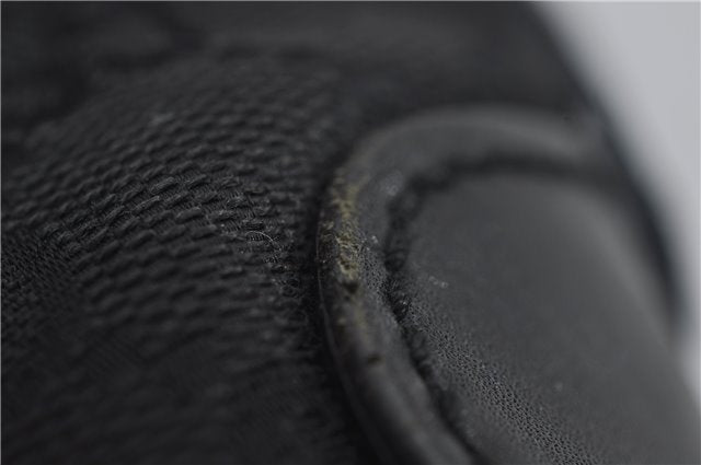 Authentic GUCCI Vintgae Tote Hand Bag Purse GG Canvas Leather 106251 Black 2763E