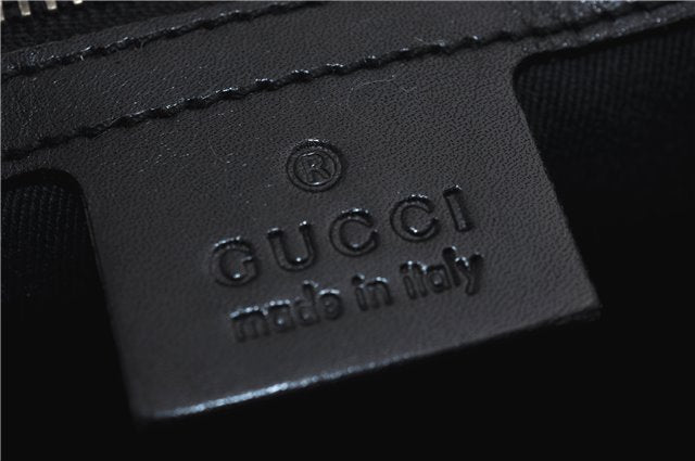 Authentic GUCCI Vintgae Tote Hand Bag Purse GG Canvas Leather 106251 Black 2763E