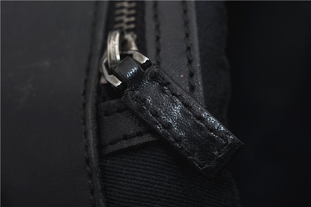 Authentic GUCCI Vintgae Tote Hand Bag Purse GG Canvas Leather 106251 Black 2763E