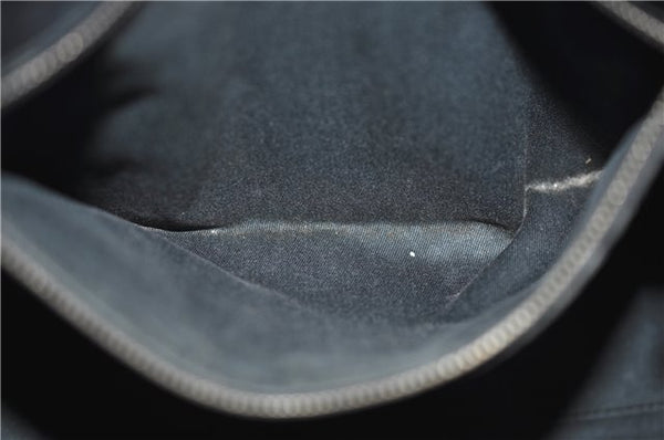 Authentic GUCCI Vintgae Tote Hand Bag Purse GG Canvas Leather 106251 Black 2763E