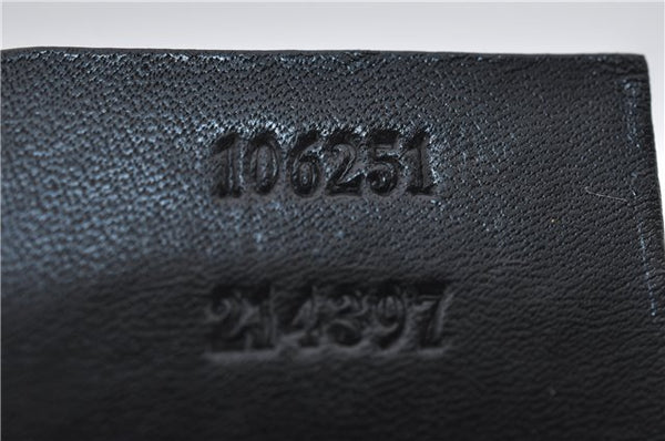 Authentic GUCCI Vintgae Tote Hand Bag Purse GG Canvas Leather 106251 Black 2763E