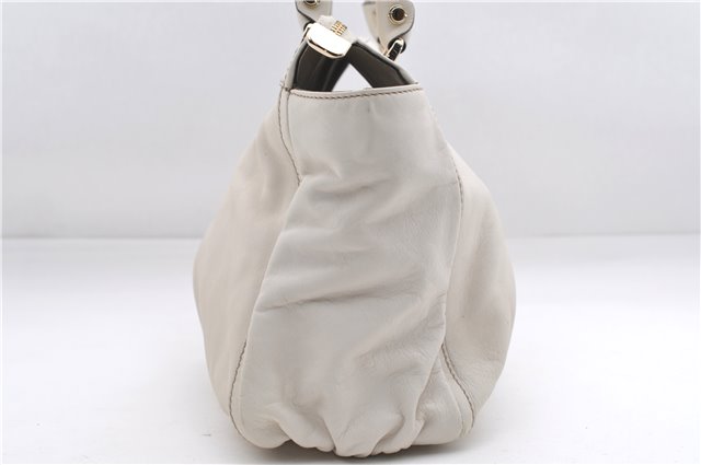 Authentic GUCCI Abbey Vintage Shoulder Tote Bag Leather 189831 White 2764E