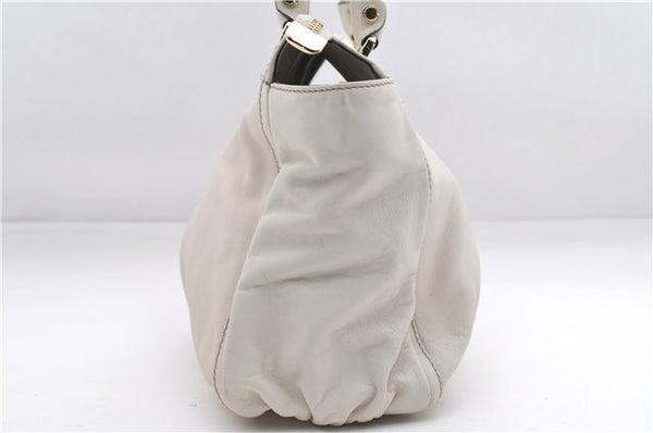 Authentic GUCCI Abbey Vintage Shoulder Tote Bag Leather 189831 White 2764E