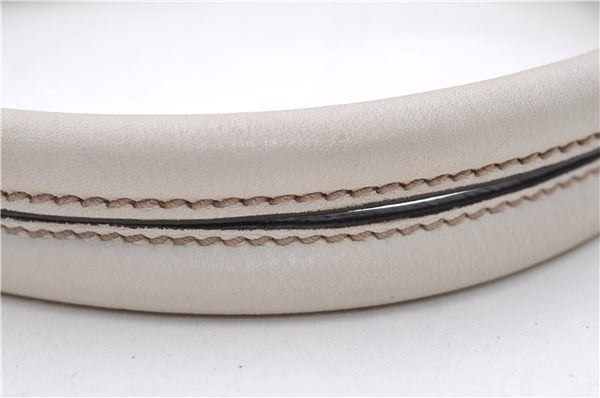 Authentic GUCCI Abbey Vintage Shoulder Tote Bag Leather 189831 White 2764E