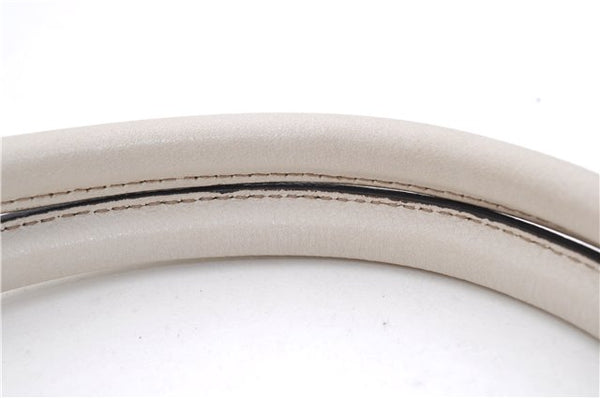 Authentic GUCCI Abbey Vintage Shoulder Tote Bag Leather 189831 White 2764E