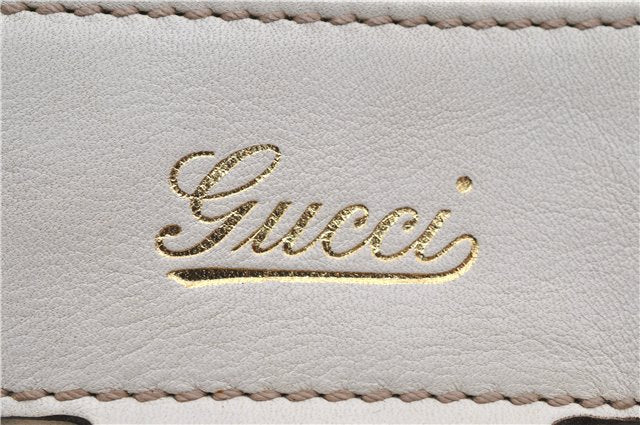 Authentic GUCCI Abbey Vintage Shoulder Tote Bag Leather 189831 White 2764E