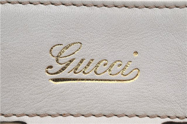 Authentic GUCCI Abbey Vintage Shoulder Tote Bag Leather 189831 White 2764E
