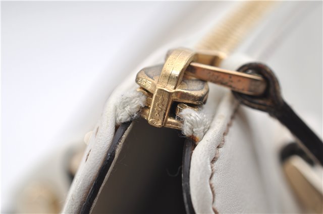 Authentic GUCCI Abbey Vintage Shoulder Tote Bag Leather 189831 White 2764E