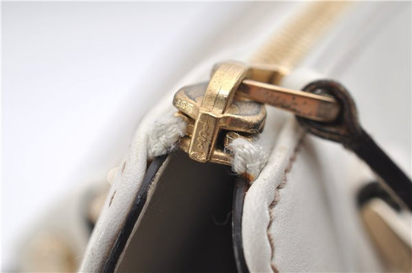 Authentic GUCCI Abbey Vintage Shoulder Tote Bag Leather 189831 White 2764E