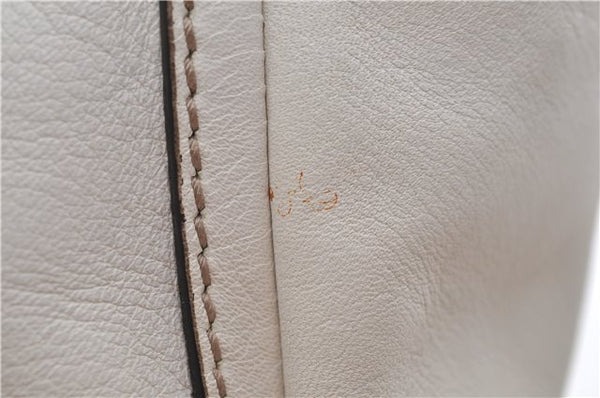 Authentic GUCCI Abbey Vintage Shoulder Tote Bag Leather 189831 White 2764E