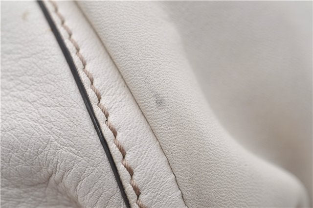 Authentic GUCCI Abbey Vintage Shoulder Tote Bag Leather 189831 White 2764E