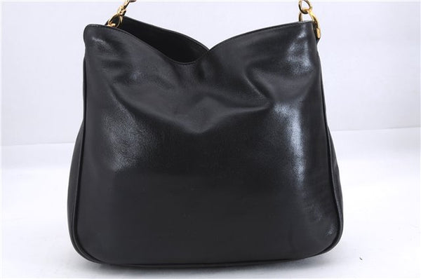 Authentic GUCCI Bamboo Vintage 2Way Shoulder Hand Bag Purse Leather Black 2766E