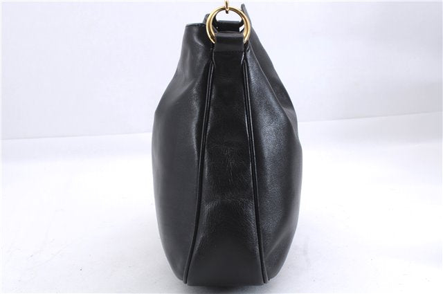Authentic GUCCI Bamboo Vintage 2Way Shoulder Hand Bag Purse Leather Black 2766E