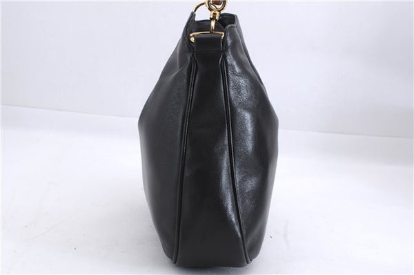 Authentic GUCCI Bamboo Vintage 2Way Shoulder Hand Bag Purse Leather Black 2766E