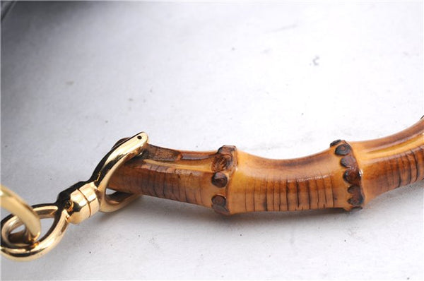 Authentic GUCCI Bamboo Vintage 2Way Shoulder Hand Bag Purse Leather Black 2766E