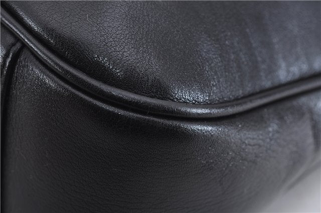 Authentic GUCCI Bamboo Vintage 2Way Shoulder Hand Bag Purse Leather Black 2766E