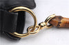 Authentic GUCCI Bamboo Vintage 2Way Shoulder Hand Bag Purse Leather Black 2766E