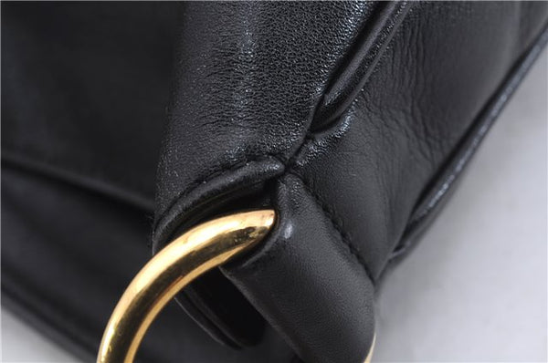 Authentic GUCCI Bamboo Vintage 2Way Shoulder Hand Bag Purse Leather Black 2766E