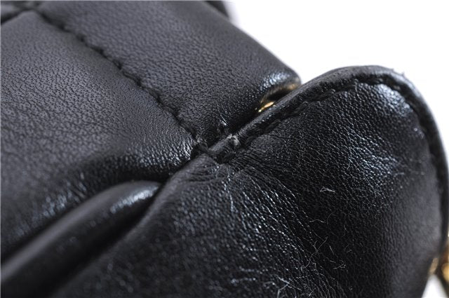 Authentic GUCCI Bamboo Vintage 2Way Shoulder Hand Bag Purse Leather Black 2766E