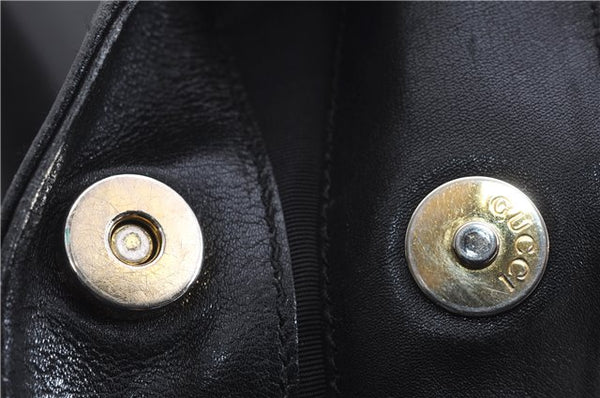 Authentic GUCCI Bamboo Vintage 2Way Shoulder Hand Bag Purse Leather Black 2766E